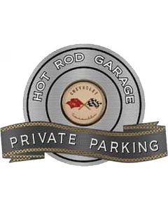 Corvette C1 1953-1955 Emblem Hot Rod Garage Private ParkingMetal Sign, 18" X 14"