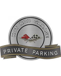 Corvette C1 1961 Emblem Hot Rod Garage Private Parking Metal Sign, 18" X 14"