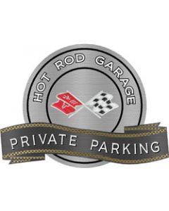  Corvette C3 Crossed Flags Emblem Hot Rod Garage Private Parking Metal Sign 18" X 14"	