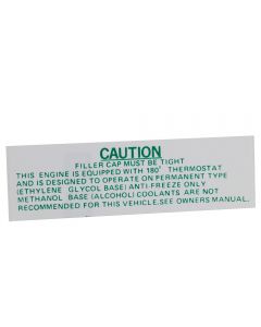 Expansion Tank Caution Decal, 1963Late-1964Early