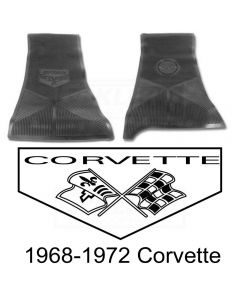 Legendary Auto Interiors Ltd Rubber Floor Mats, With C3 Logo | 25-13324 Corvette 1968-1972