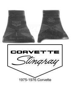 Legendary Auto Interiors Ltd Rubber Floor Mats, With C3 Logo Corvette 1975-1976