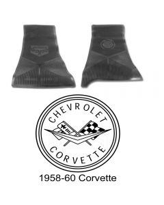 Legendary Auto Interiors Ltd Rubber Floor Mats, With C1 Logo| 25-13656 Corvette 1958-1960