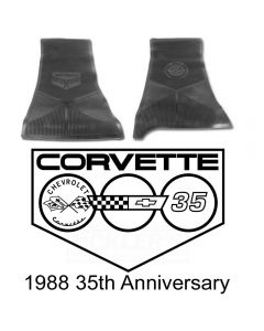 Legendary Auto Interiors Ltd Rubber Floor Mats, With 35th Anniversary Logo| 25-13663 Corvette 1988