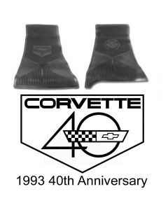 Legendary Auto Interiors Ltd Rubber Floor Mats, With 40th Anniversary Logo| 25-13664 Corvette 1993