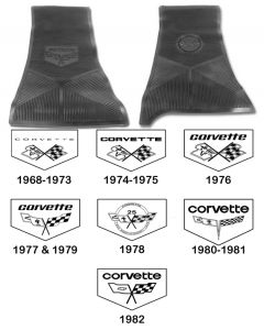 Legendary Auto Interiors Ltd Floor Mats, Rubber, With C3 Logo| 56200 Corvette 1968-1982