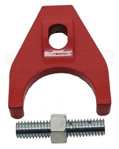 Engine Distributor Clamp, Zinc Alloy, Powder Coated Red Finish, Fits Chevy V8 Engines