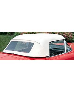 1956-1958 Corvette Convertible Top White Sewn	