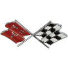 1968-1972 Corvette Crossed-Flags Emblem Front Correct Red Color	