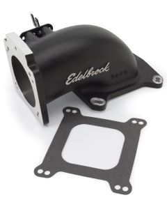 Edelbrock 38483 Low Profile Intake Elbow; 90Mm Throttle Body To Square-Bore Flange; Black Finish
