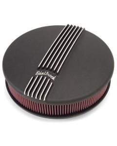 Edelbrock 41173 Classic Series Air-Cleaner; Round For Single 4-Barrel Carburetor; Black Finish