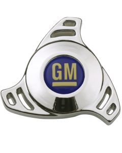 Carburetor Air Cleaner Center Nut; Small High Tech Style; GM Logo Center; Chrome