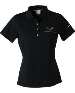 Corvette C7 Polo, Ladies Nike Dri Fit, Black