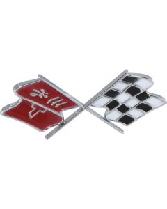 1968E Corvette Gas Door Emblem, Rivet Back	