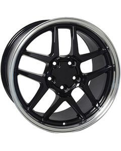 1988-2004 Corvette 18 X 10.5 Z06 Style Wheel Black With Machined Lip	
