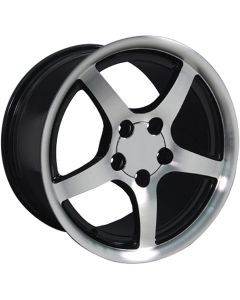 Wheel,C5 Deep Dish,Black W/Machine Face,17X9.5,88-04