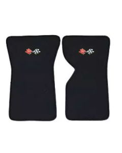 1968-1975 Corvette  Floor Mats Cut-Pile With #211 Cross Flags, Black	