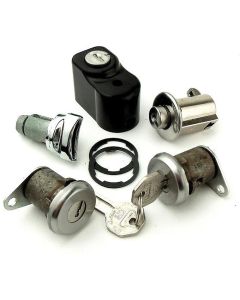 1963 Corvette Complete Lock Kit With Original Keys And Spare Tire Lock Concours Correct	