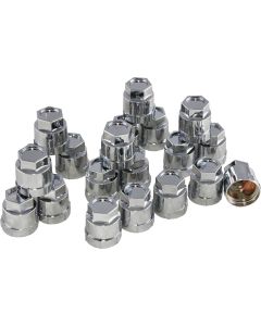Lug Nut Cap Set, Plastic, Factory Style, Chrome, 1985-96