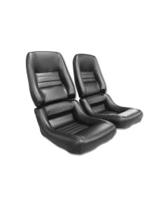 1978 Pace Car & 1979-1982 Corvette Black Driver Leather Seat Covers Mounted On Foam With 4" Bolster  	