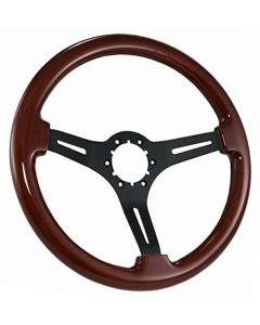 1967-1982 Corvette Steering Wheel Mahogany With Black Spokes	
