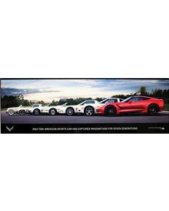 Corvette Metal Sign C7 "Generations Poster" 35" X 12"	