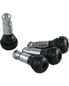 Rubber Valve Stems, With Chrome Sleeves & Caps