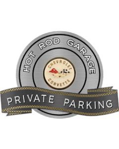 Corvette C1 1958-1960 Emblem Hot Rod Garage Private ParkingMetal Sign, 18" X 14"