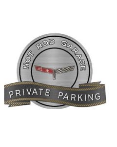 Corvette C3 1980 Emblem Hot Rod Garage Private Parking Metal Sign, 18" X 14"