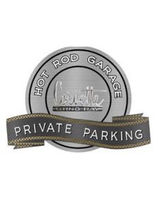Corvette 1966-1967 Stingray Emblem Hot Rod Garage Private Parking Metal Sign, 18" X 14"