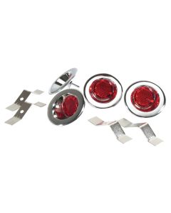 Door Panel Reflector Set, Red, 1958-1961
