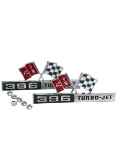 1965 Corvette Side Fender Emblems 396ci Turbo Jet	