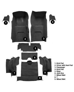 1967 Corvette Black Carpet Set Convertible	