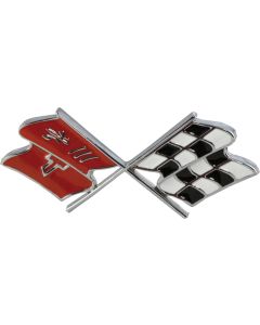 1968-1972 Corvette Crossed-Flags Emblem Front Correct Red Color	