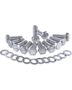 Intake Manifold Bolt Kit, Chrome, Small Blk, 1955-86Early