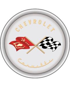 Corvette Decal, Crossed Flags, 1953-1955