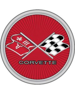 Corvette Decal, Crossed Flags, 1975-1976