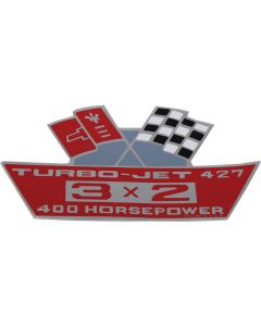1967-1969 Corvette Air Cleaner Decal Crossed-Flags 3 x 2 400hp	