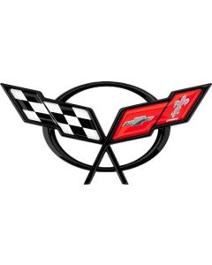 Corvette Decal, Crossed Flags, 1997-2004