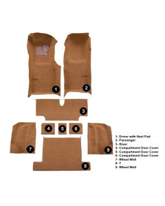 1968-1976 Auto Custom Carpet, Loop Carpet Set, 80/20, Black