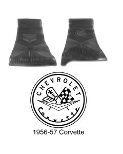Legendary Auto Interiors Ltd Rubber Floor Mats, With C1 Logo| 25-13655 Corvette 1956-1957