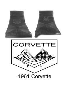 Legendary Auto Interiors Ltd Rubber Floor Mats, With C1 Logo| 25-13657 Corvette 1961
