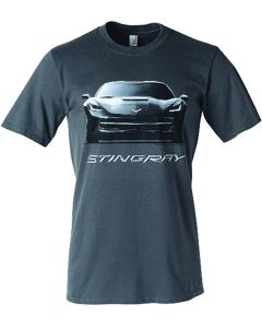 Corvette Stingray Front View T-Shirt, Charcoal