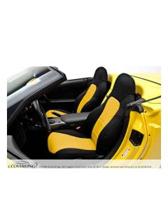 Corvette Coverking Neosupreme Seat Covers, Sport Seat With 4 Horizontal Pleats On Lower Backrest, With Seat-Mount PowerControl, 1991-1993