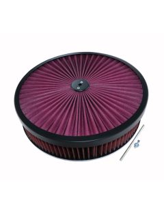  Corvette Air Cleaner Assembly Super Flow 14" With Black Edge Lid	