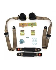 1968-1974 Corvette 3-Point Shoulder Harness And Seat Belt Kit Retractable Retrofit Saddle	