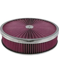  Corvette Air Cleaner Assembly Super Flow 14" With Chrome Edge Lid	