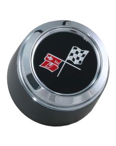 1973-1979 Corvette Wheel Center Cap Black With Emblem For Cars With Aluminum Wheels	