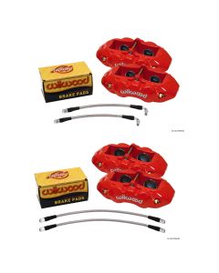 Caliper Set, Aluminum, Red, Wilwood, 1965-1982