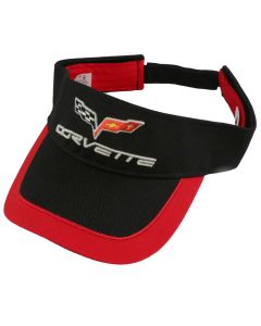  Corvette Visor Pique Mesh Black With C6 Logo	